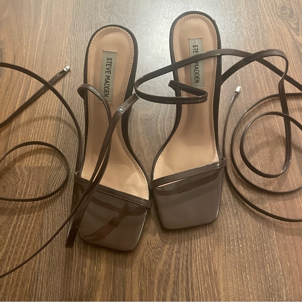 Steve Madden chocolate brown lace up heels